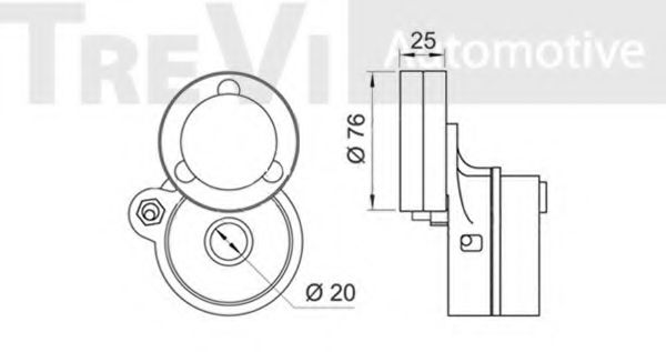 Натяжная планка, поликлиновой ремень TREVI AUTOMOTIVE A1543