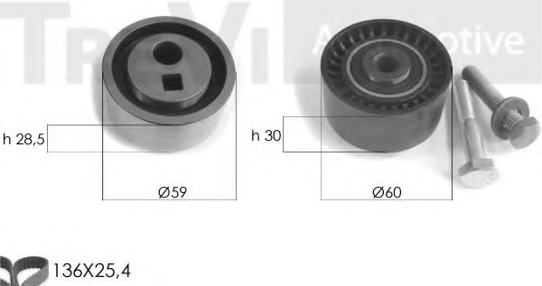 Комплект ремня ГРМ TREVI AUTOMOTIVE KD1046