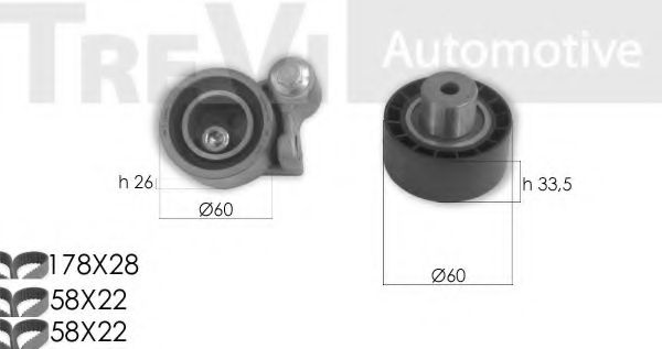 Комплект ремня ГРМ TREVI AUTOMOTIVE KD1392