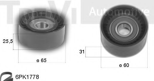 Комплект роликов, поликлиновой ремень TREVI AUTOMOTIVE KA1096F