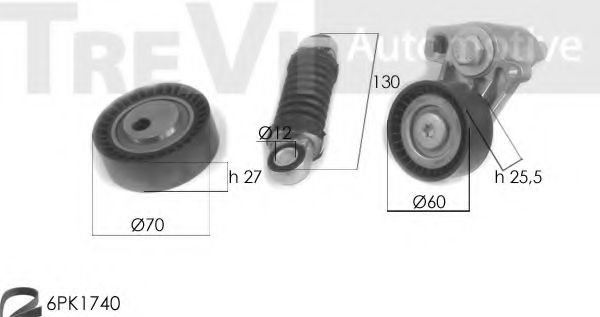 Поликлиновой ременный комплект TREVI AUTOMOTIVE KA1112