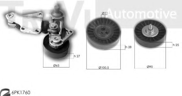 Поликлиновой ременный комплект TREVI AUTOMOTIVE KA1121