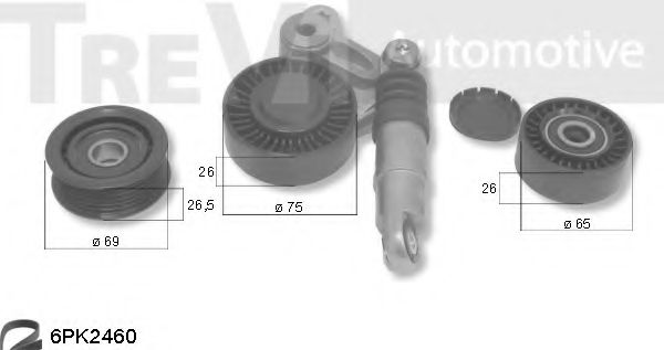 Поликлиновой ременный комплект TREVI AUTOMOTIVE KA1214