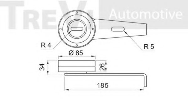 Натяжной ролик, поликлиновой  ремень TREVI AUTOMOTIVE 96278607