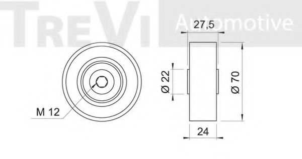Паразитный / ведущий ролик, поликлиновой ремень TREVI AUTOMOTIVE 575111
