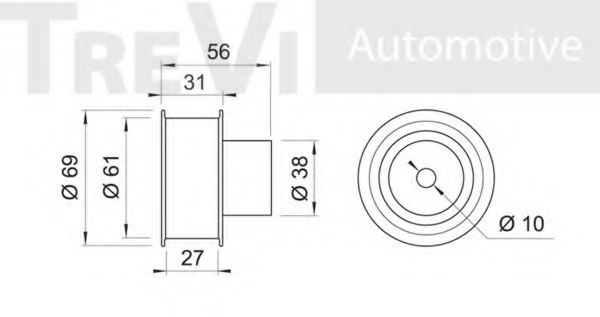 Паразитный / Ведущий ролик, зубчатый ремень BERTOLOTTI 57030