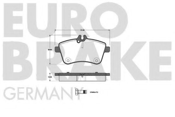 Комплект тормозных колодок, дисковый тормоз EUROBRAKE 5502223355