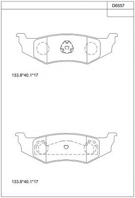 Комплект тормозных колодок, дисковый тормоз ASIMCO KD6557