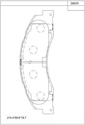 Комплект тормозных колодок, дисковый тормоз ASIMCO KD6575
