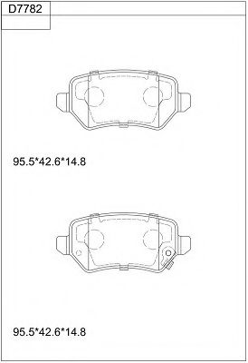 Комплект тормозных колодок, дисковый тормоз ASIMCO KD7782
