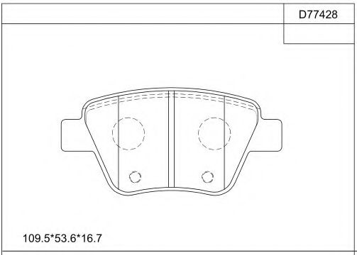 Комплект тормозных колодок, дисковый тормоз ASIMCO KD77428