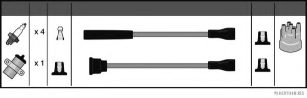 Комплект проводов зажигания HERTH+BUSS JAKOPARTS J5388001