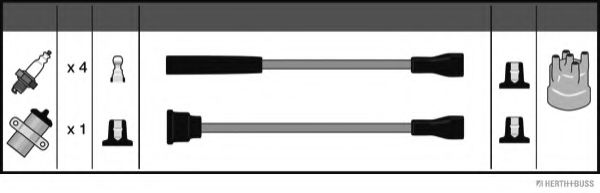 Комплект проводов зажигания HERTH+BUSS JAKOPARTS J5388004