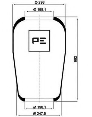 Кожух пневматической рессоры PE Automotive 084.032-70A