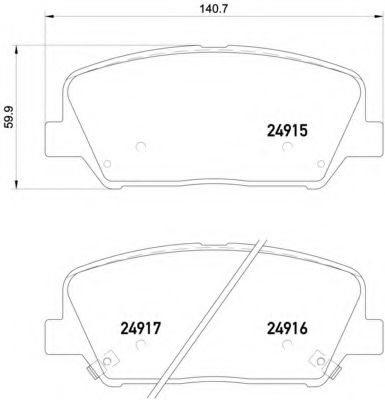 Комплект тормозных колодок, дисковый тормоз BREMBO P 30 065