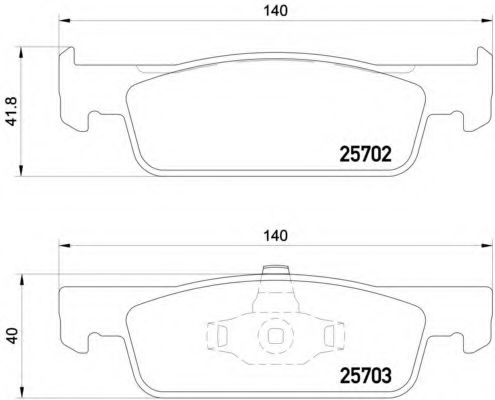 Комплект тормозных колодок, дисковый тормоз BREMBO P 68 059