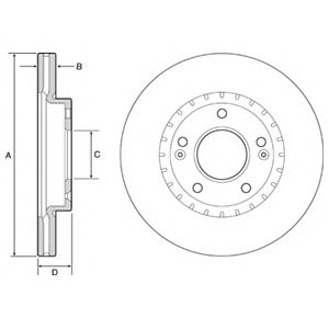 Тормозной диск DELPHI BG4565C