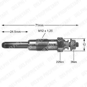 Свеча накаливания DELPHI HDS221
