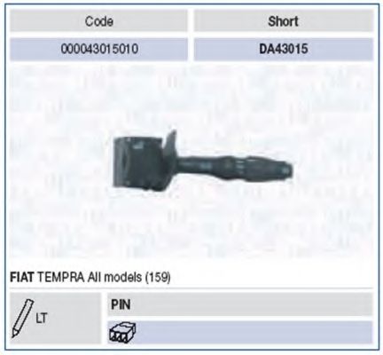 Выключатель на колонке рулевого управления MAGNETI MARELLI 000043015010