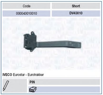 Выключатель на колонке рулевого управления MAGNETI MARELLI 43010