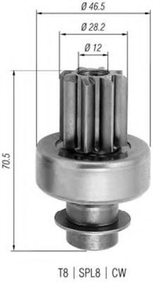 Ведущая шестерня, стартер MAGNETI MARELLI 940113020276