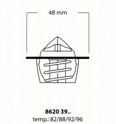 Термостат, охлаждающая жидкость TRISCAN 8620 3988