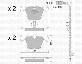 Комплект тормозных колодок, дисковый тормоз METELLI 22-0560-3K