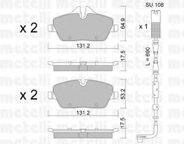 Комплект тормозных колодок, дисковый тормоз METELLI 22-0664-0K