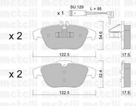 Комплект тормозных колодок, дисковый тормоз METELLI 22-0666-0K