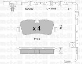 Комплект тормозных колодок, дисковый тормоз METELLI 22-0694-0K
