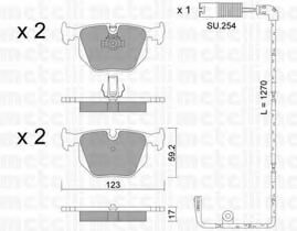 Комплект тормозных колодок, дисковый тормоз METELLI 22-0560-5K