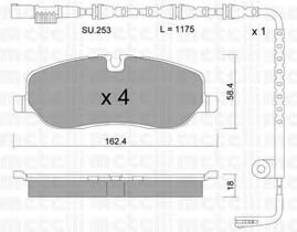 Комплект тормозных колодок, дисковый тормоз METELLI 22-0693-1K