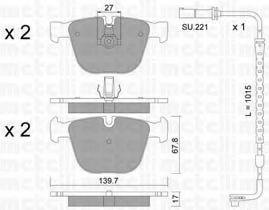 Комплект тормозных колодок, дисковый тормоз METELLI 22-0773-9K