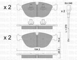 Комплект тормозных колодок, дисковый тормоз METELLI 22-0828-0K
