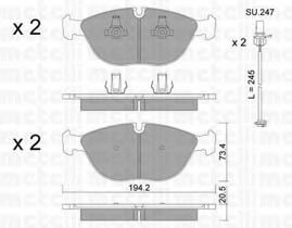 Комплект тормозных колодок, дисковый тормоз METELLI 22-0828-1K