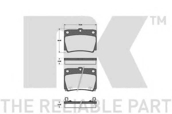 Комплект тормозных колодок, дисковый тормоз NK 223030