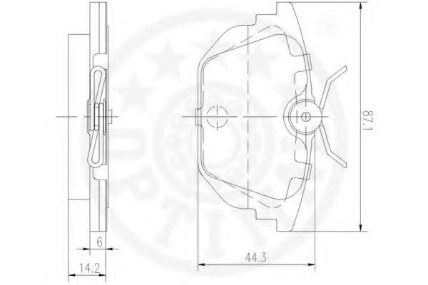 Комплект тормозных колодок, дисковый тормоз OPTIMAL 10304