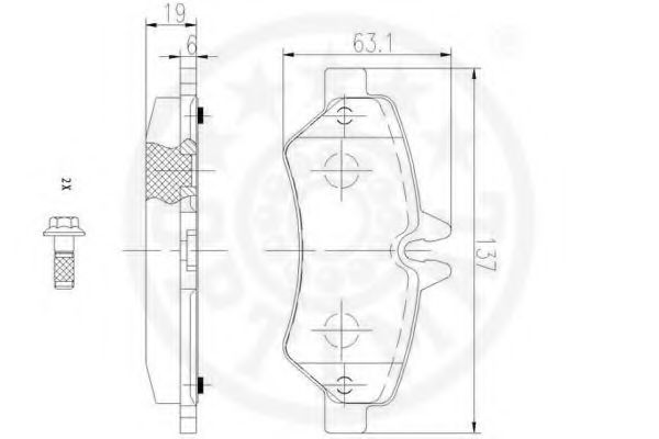 Комплект тормозных колодок, дисковый тормоз OPTIMAL 12430
