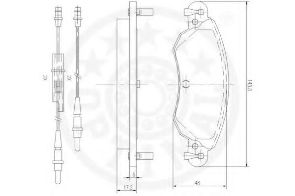 Комплект тормозных колодок, дисковый тормоз OPTIMAL 23276