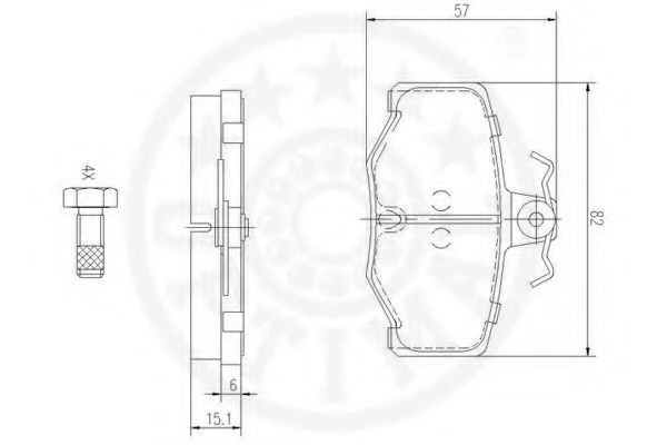Комплект тормозных колодок, дисковый тормоз OPTIMAL 9690