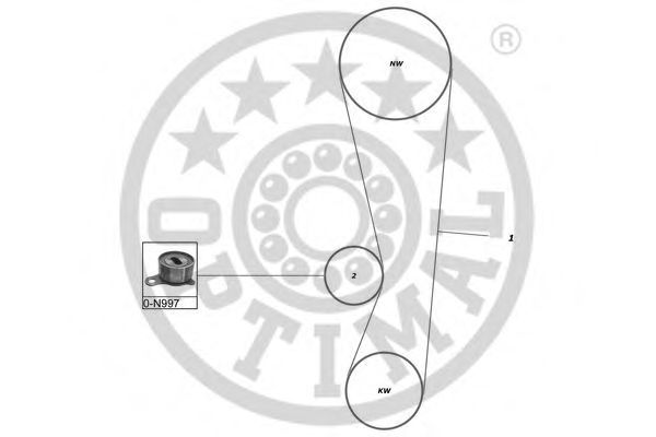 Комплект ремня ГРМ OPTIMAL R1132