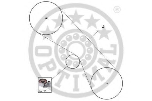 Комплект ремня ГРМ OPTIMAL R1490