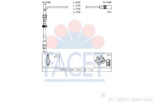 Комплект проводов зажигания FACET 4.9489