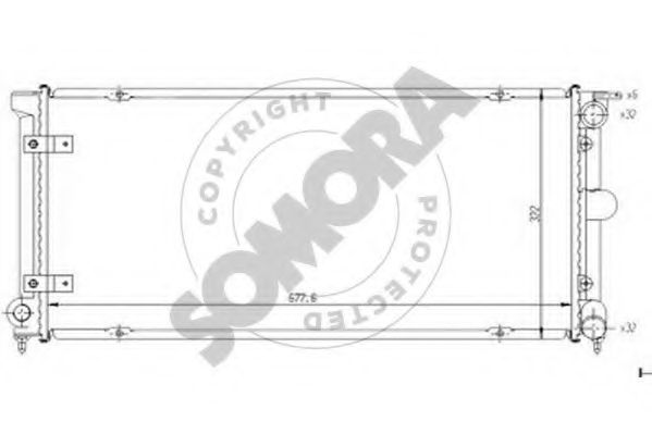 Радиатор, охлаждение двигателя SOMORA 350543