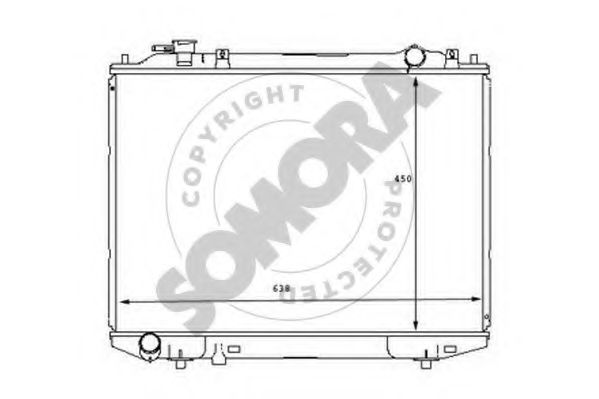 Радиатор, охлаждение двигателя SOMORA 168040