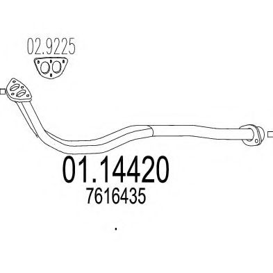 Труба выхлопного газа ROSI 15126
