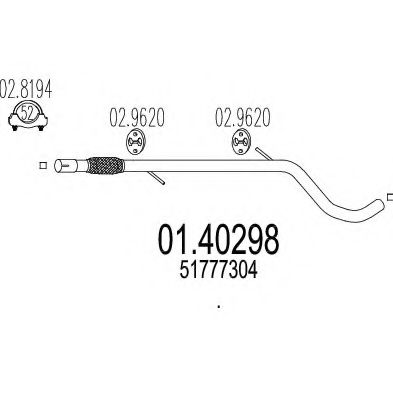 Труба выхлопного газа MTS 01.40298