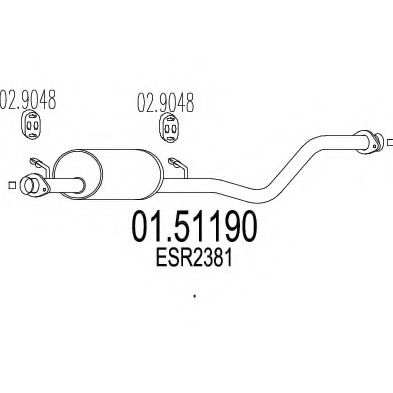 Средний глушитель выхлопных газов ROSI 20571