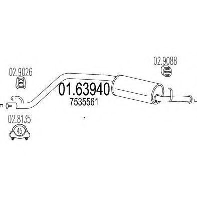 Глушитель выхлопных газов конечный MTS 01.63940