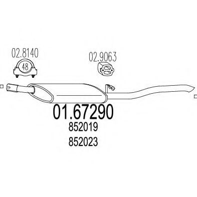 Глушитель выхлопных газов конечный MTS 01.67290